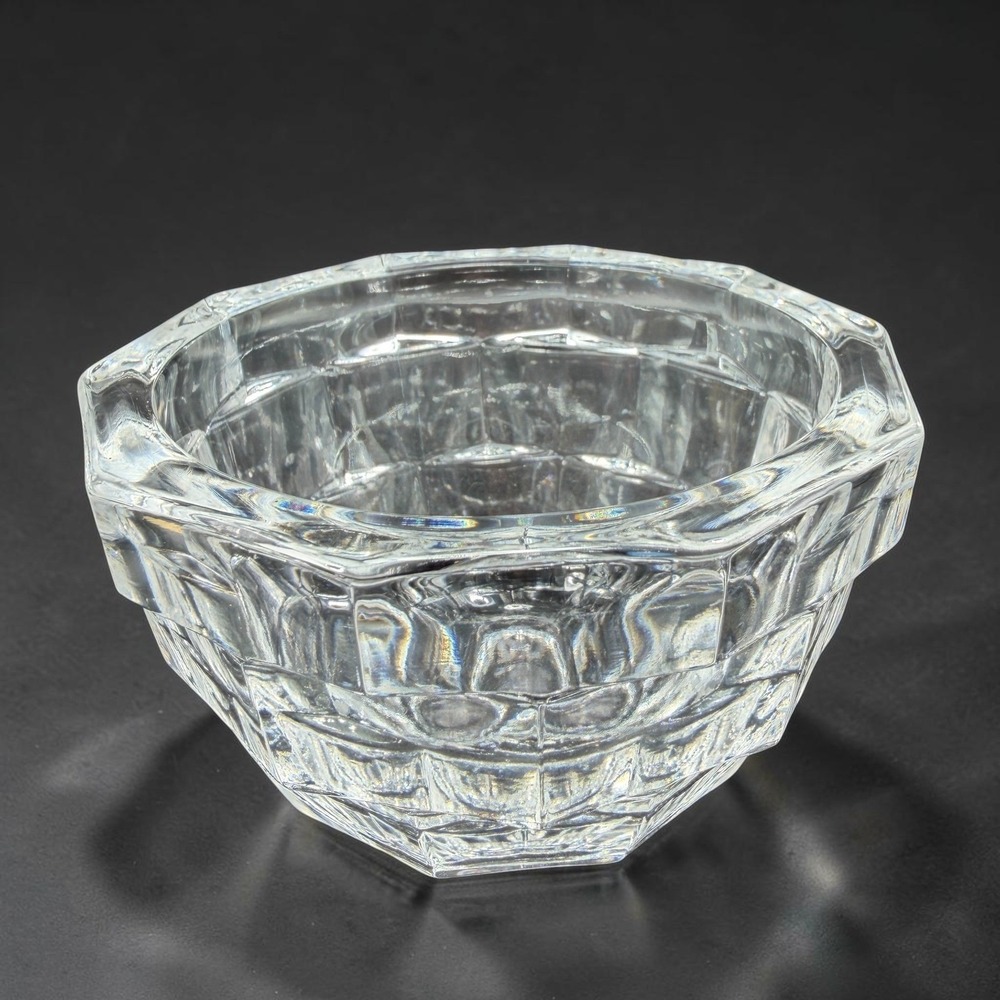 Kosta Boda Opus 1 Crystal Bowl Faceted Glass Votive Nut Dish Swedish Art Glass